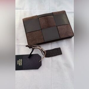 Genuine Leather Brown wallet unisex Bag